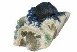 Dark Blue Fluorite on Quartz - China #131427-2